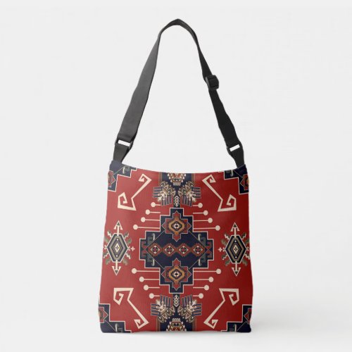Ornamental Rug Design Vintage Geometric Crossbody Bag