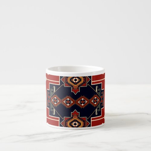 Ornamental Rug Design Vintage Geometric Espresso Cup