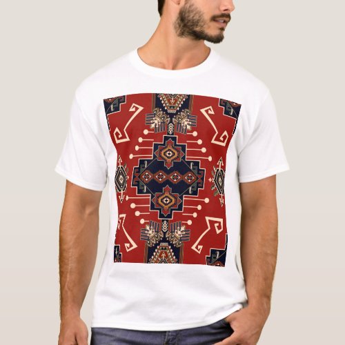 Ornamental Rug Design Vintage Geometric T_Shirt