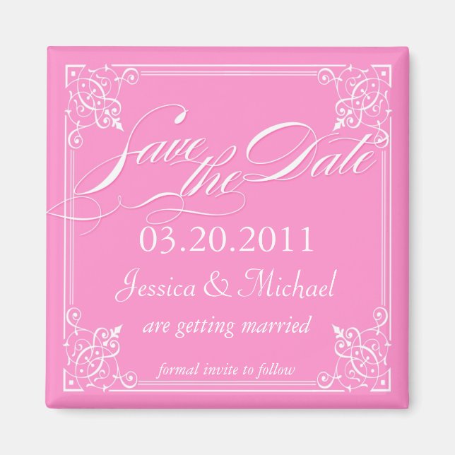 Ornamental Save the Date Magnet (Front)