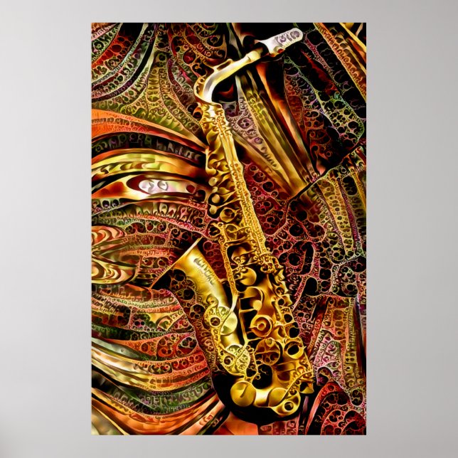 Ornamental Saxophon Poster (Front)