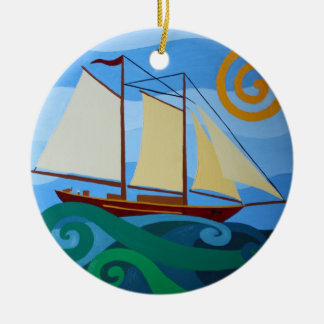 Ornamental Schooners Ceramic Ornament