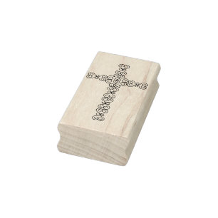 ornamental scroll cross art stamp