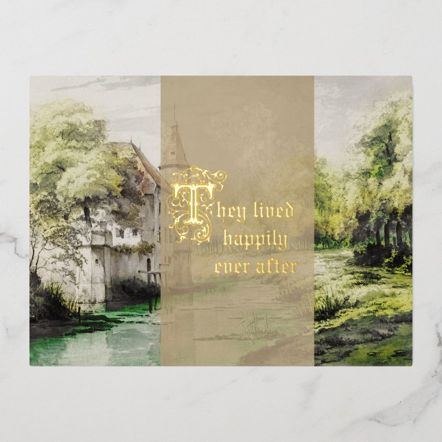 Ornamental Scroll Fairytale Wedding Invitation (Front)