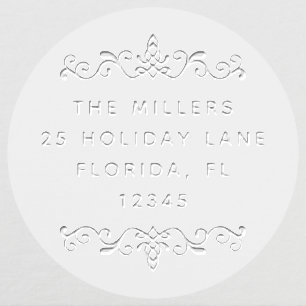 Ornamental Scroll Personalized Name Return Address Embosser