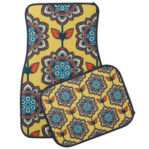 Ornamental seamless decor pattern car floor mat
