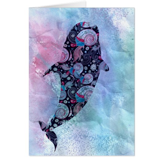 Ornamental Silhouette Whale Cards (Front)