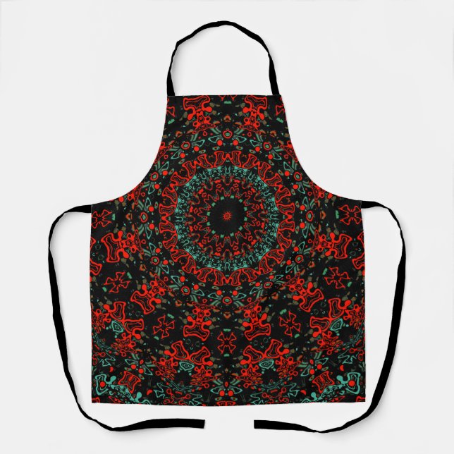 Ornamental style geometric moroccan kaliedoscope  apron (Front)