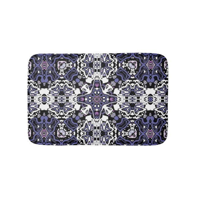 Ornamental style geometric moroccan kaliedoscope  bath mat (Front)