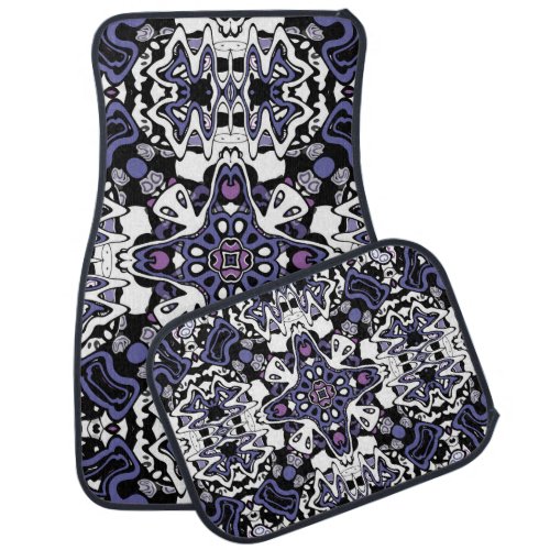 Ornamental style geometric moroccan kaliedoscope m car floor mat