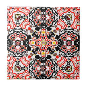Ornamental style geometric moroccan kaliedoscope m ceramic tile