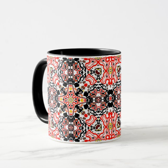 Ornamental style geometric moroccan kaliedoscope m mug (Front Left)