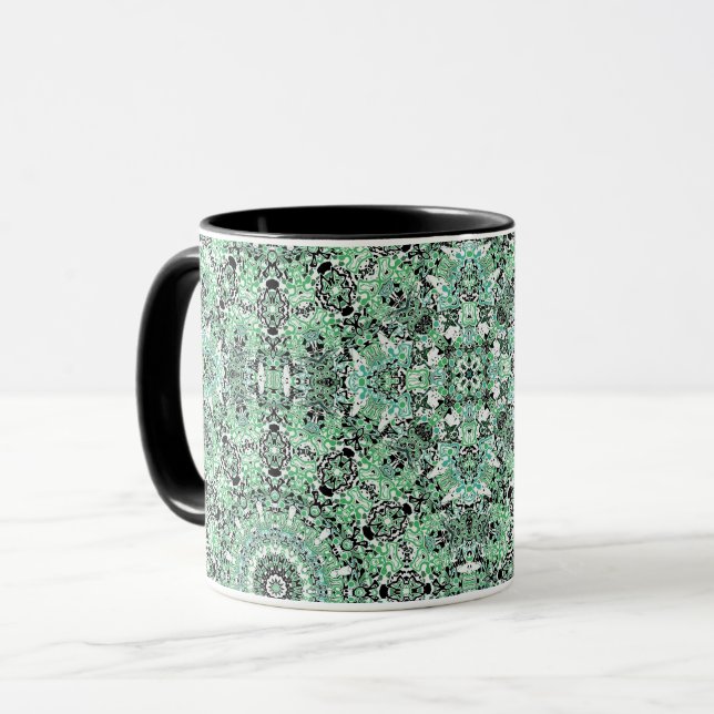 Ornamental style geometric moroccan kaliedoscope m mug (Front Left)