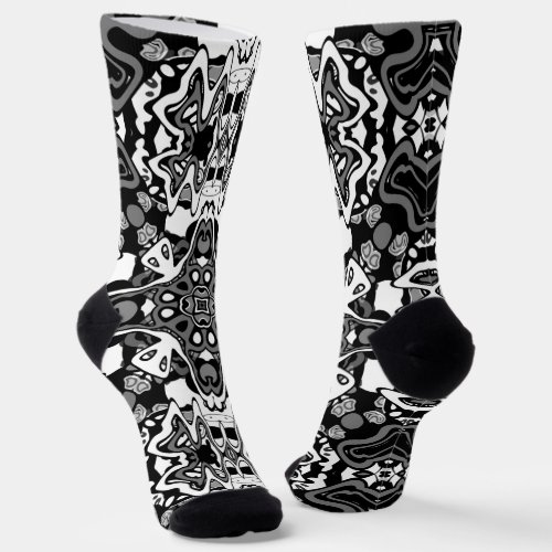 Ornamental style geometric moroccan kaliedoscope m socks