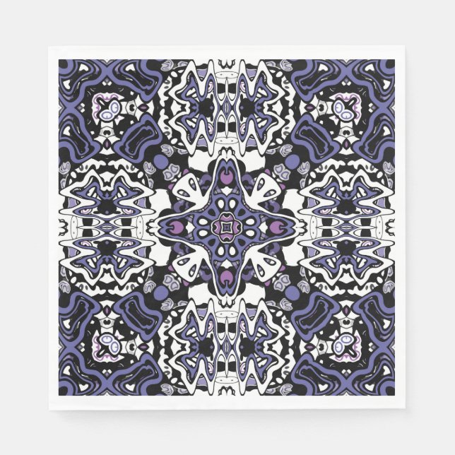 Ornamental style geometric moroccan kaliedoscope napkins (Front)