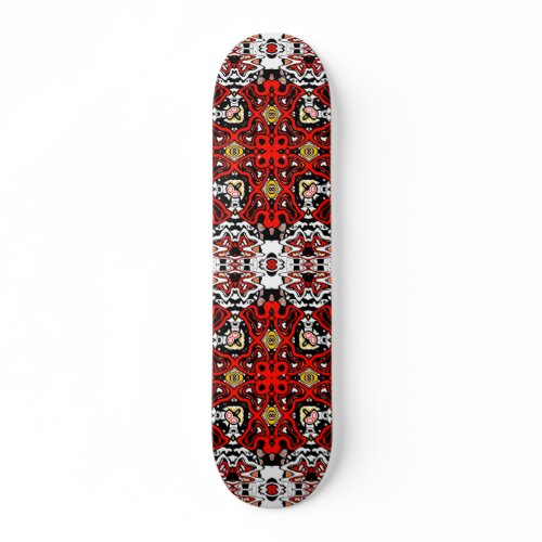 Ornamental style geometric moroccan kaliedoscope  skateboard
