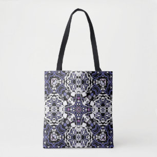Ornamental style geometric moroccan kaliedoscope tote bag