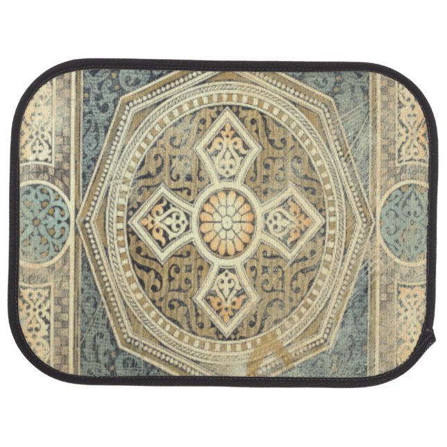 Ornamental Tapestry with Ornate Geometric Design Car Mat (Rear)