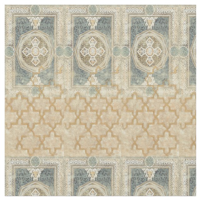 Ornamental Tapestry with Ornate Geometric Design Fabric (Close Up)