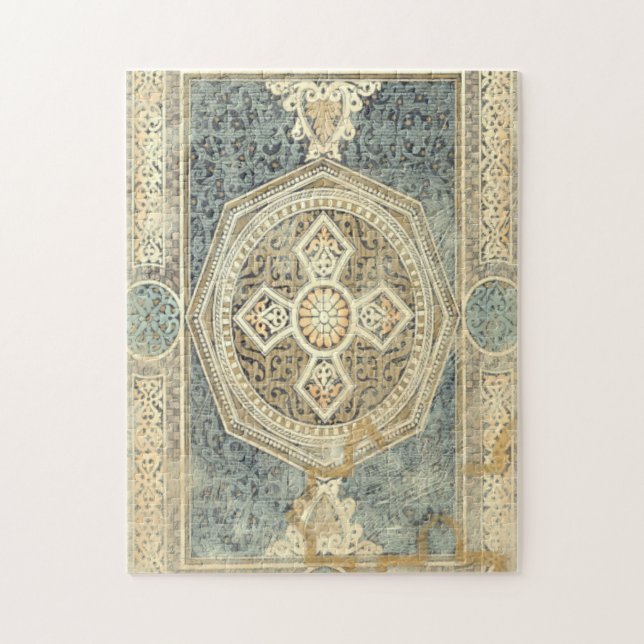 Ornamental Tapestry with Ornate Geometric Design Jigsaw Puzzle (Vertical)