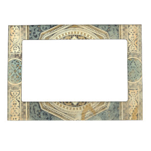 Ornamental Tapestry with Ornate Geometric Design Magnetic Picture Frame