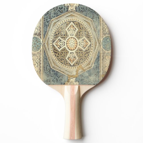 Ornamental Tapestry with Ornate Geometric Design Ping-Pong Paddle