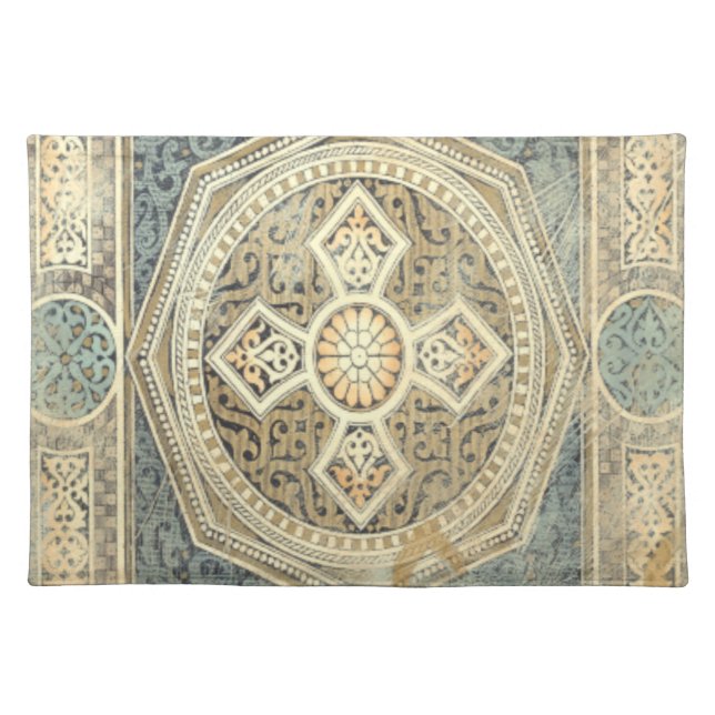 Ornamental Tapestry with Ornate Geometric Design Placemat (Front)