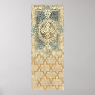 Ornamental Tapestry with Ornate Geometric Design Poster