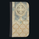 Ornamental Tapestry with Ornate Geometric Design Galaxy S4 Wallet Case<br><div class="desc">This ornate geometric design,  while not as involved as those of Pythagoras,  is nonetheless captivating on this ornamental tapestry. The motif has the feel of antiquity,  and can make a great gift for anyone who appreciates the sight of ornate tile work.</div>