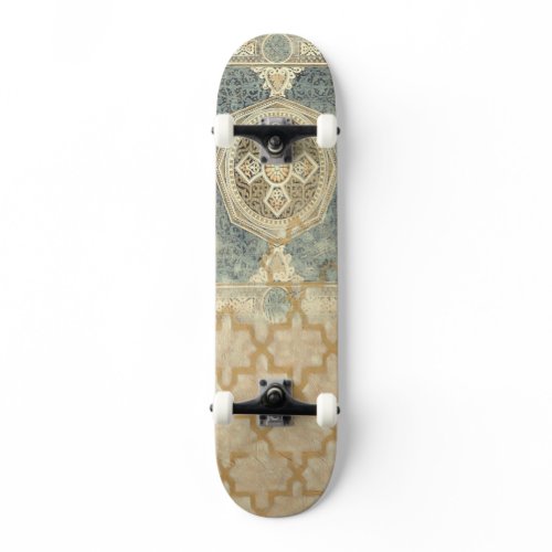 Ornamental Tapestry with Ornate Geometric Design Skateboard Deck