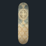 Ornamental Tapestry with Ornate Geometric Design Skateboard Deck<br><div class="desc">This ornate geometric design, while not as involved as those of Pythagoras, is nonetheless captivating on this ornamental tapestry. The motif has the feel of antiquity, and can make a great gift for anyone who appreciates the sight of ornate tile work.</div>