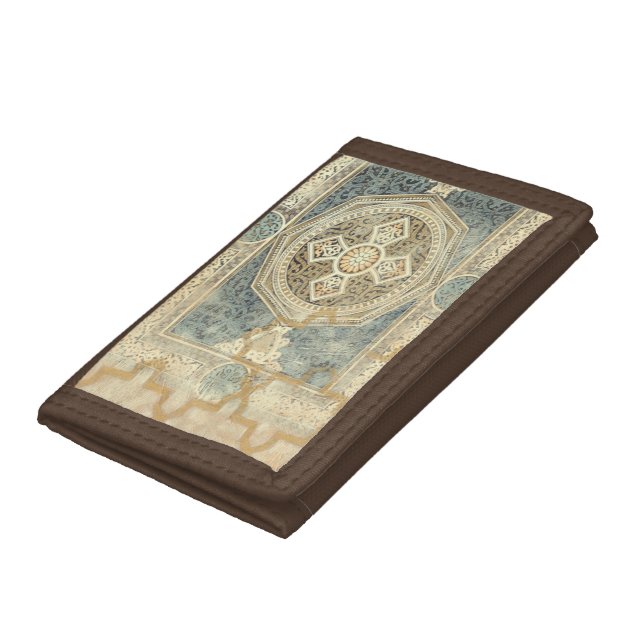 Ornamental Tapestry with Ornate Geometric Design Tri-fold Wallet (Bottom)