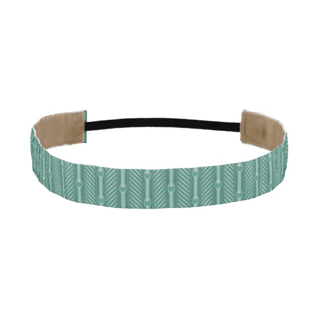 Ornamental Teal Pattern Athletic Headband (Front)