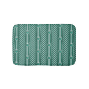 Ornamental Teal Pattern Bathroom Mat