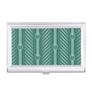 Ornamental Teal Pattern Business Card Holder