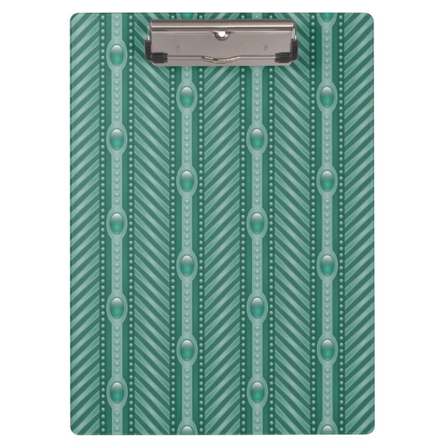 Ornamental Teal Pattern Clipboard (Front)