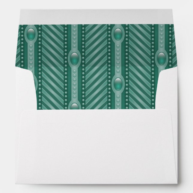 Ornamental Teal Pattern Envelope (Back (Bottom))