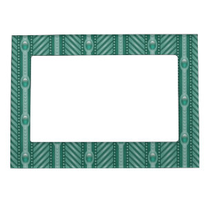 Ornamental Teal Pattern Magnetic Photo Frame