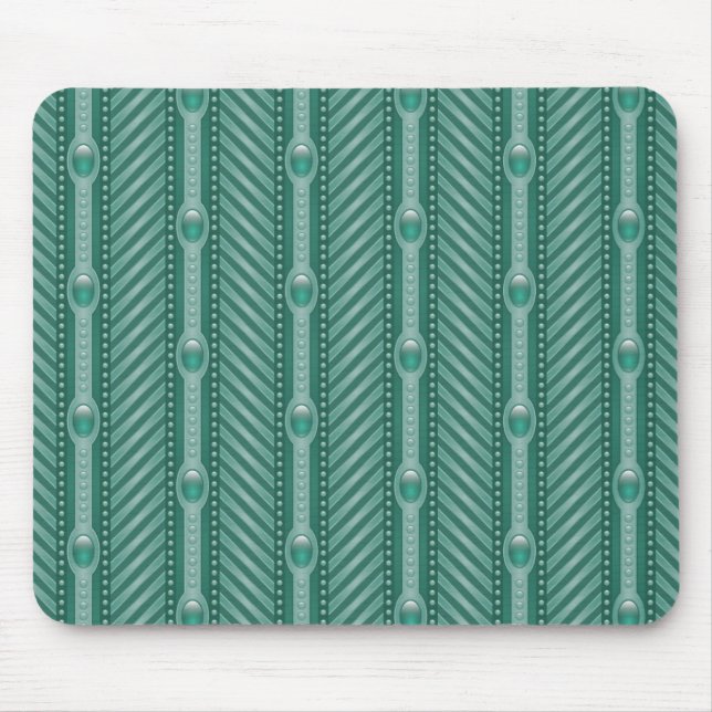 Ornamental Teal Pattern Mouse Pad (Front)