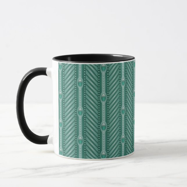 Ornamental Teal Pattern Mug (Left)