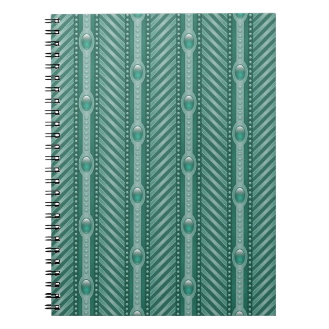 Ornamental Teal Pattern Notebook (Front)