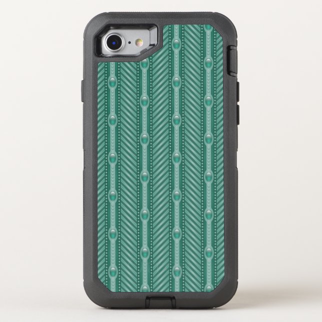 Ornamental Teal Pattern Otterbox iPhone Case (Back)