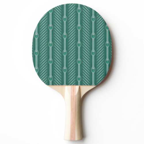 Ornamental Teal Pattern Ping-Pong Paddle