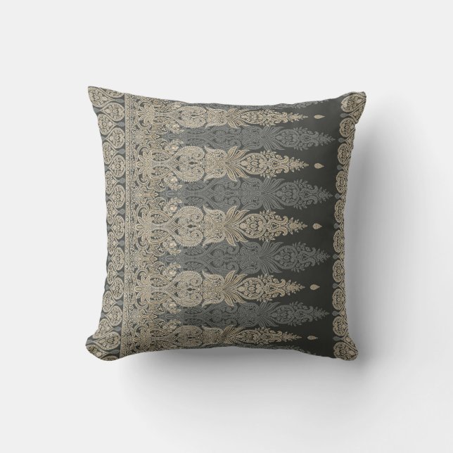 Ornamental Traditional Paisley design Throw Pillow (Front)