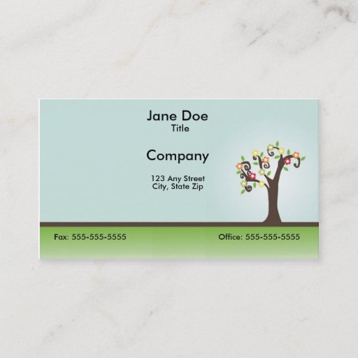 Customizable Ornamental Tree Business Card