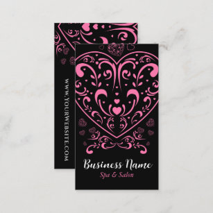 Ornamental Valentine's Day Heart Business Card