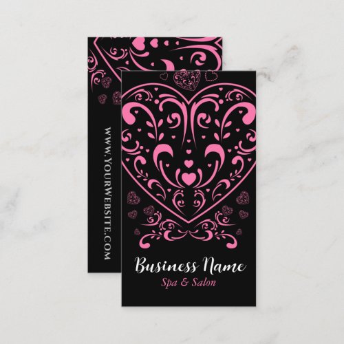 Ornamental Valentines Day Heart Business Card