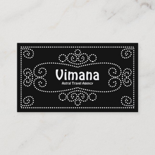 Ornamental - White on Black (Gold) Business Card (Front)