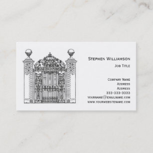 Ornamental Wrought Iron Metal Gate Architectural Business Card