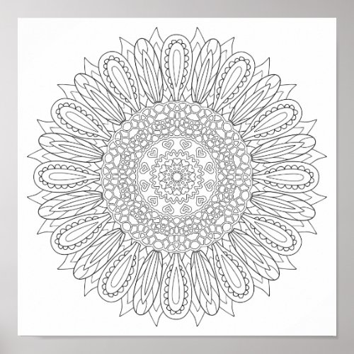 OrnaMENTALs 0025 Sunflower Delight Color Your Own Poster